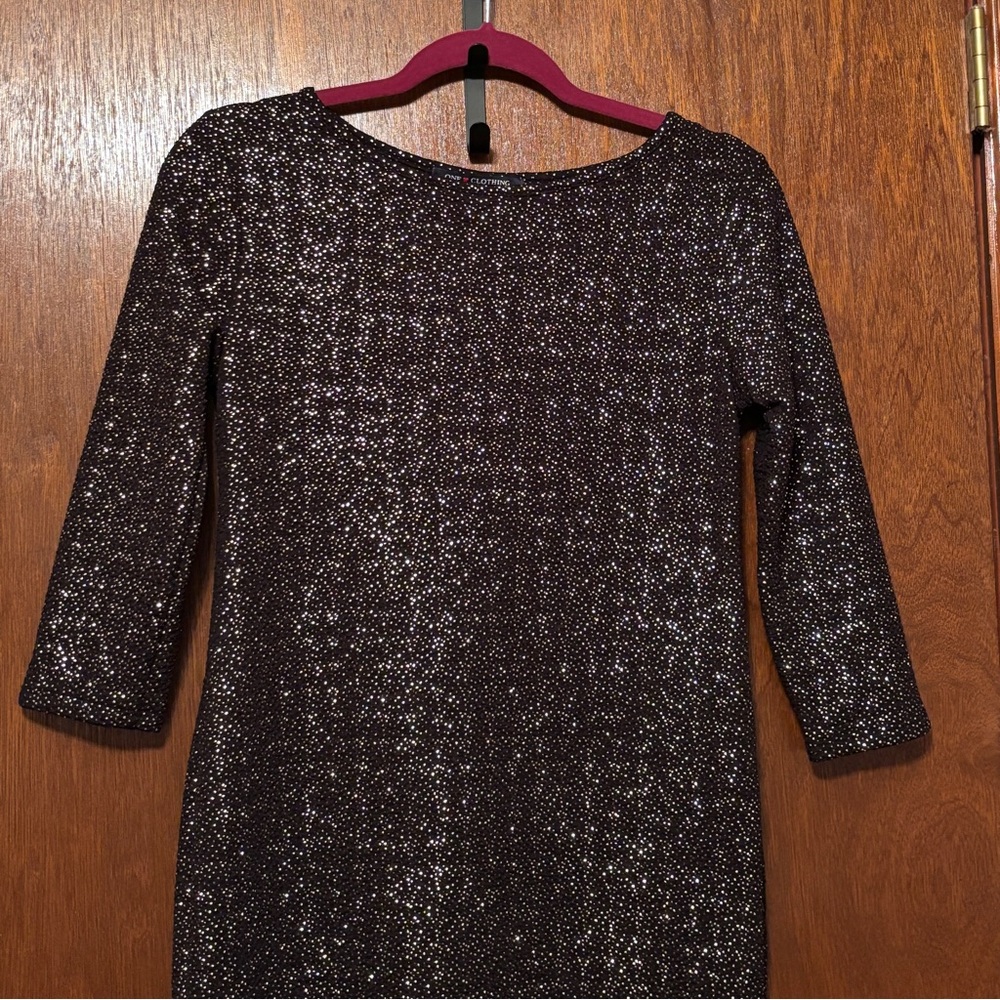 One Clothing Black Sequin Long Sleeve short Dress New Years Eve. Cocktail party